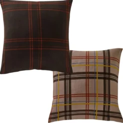 BecquetTaie d'oreiller réversible en flanelle taupe - KILT