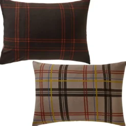 BecquetTaie d'oreiller réversible en flanelle taupe - KILT
