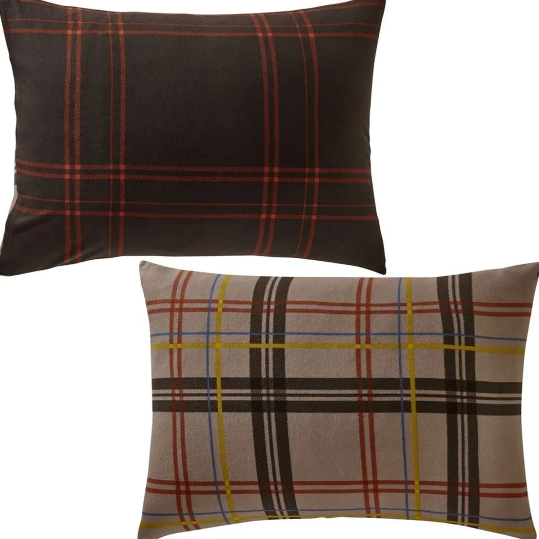 BecquetTaie d'oreiller réversible en flanelle taupe - KILT