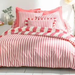 BecquetTaie d'oreiller réversible en coton rose bonbon - ANDERSON
