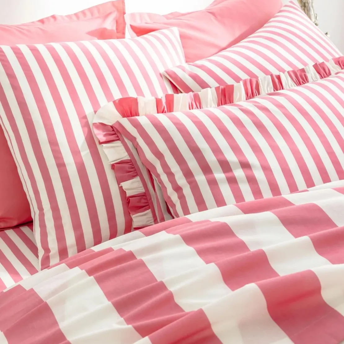 BecquetTaie d'oreiller réversible en coton rose bonbon - ANDERSON