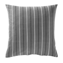 BecquetTaie d'oreiller réversible en coton gris - CARREAUX