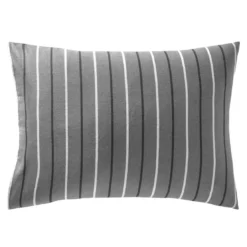 BecquetTaie d'oreiller réversible en coton gris - CARREAUX