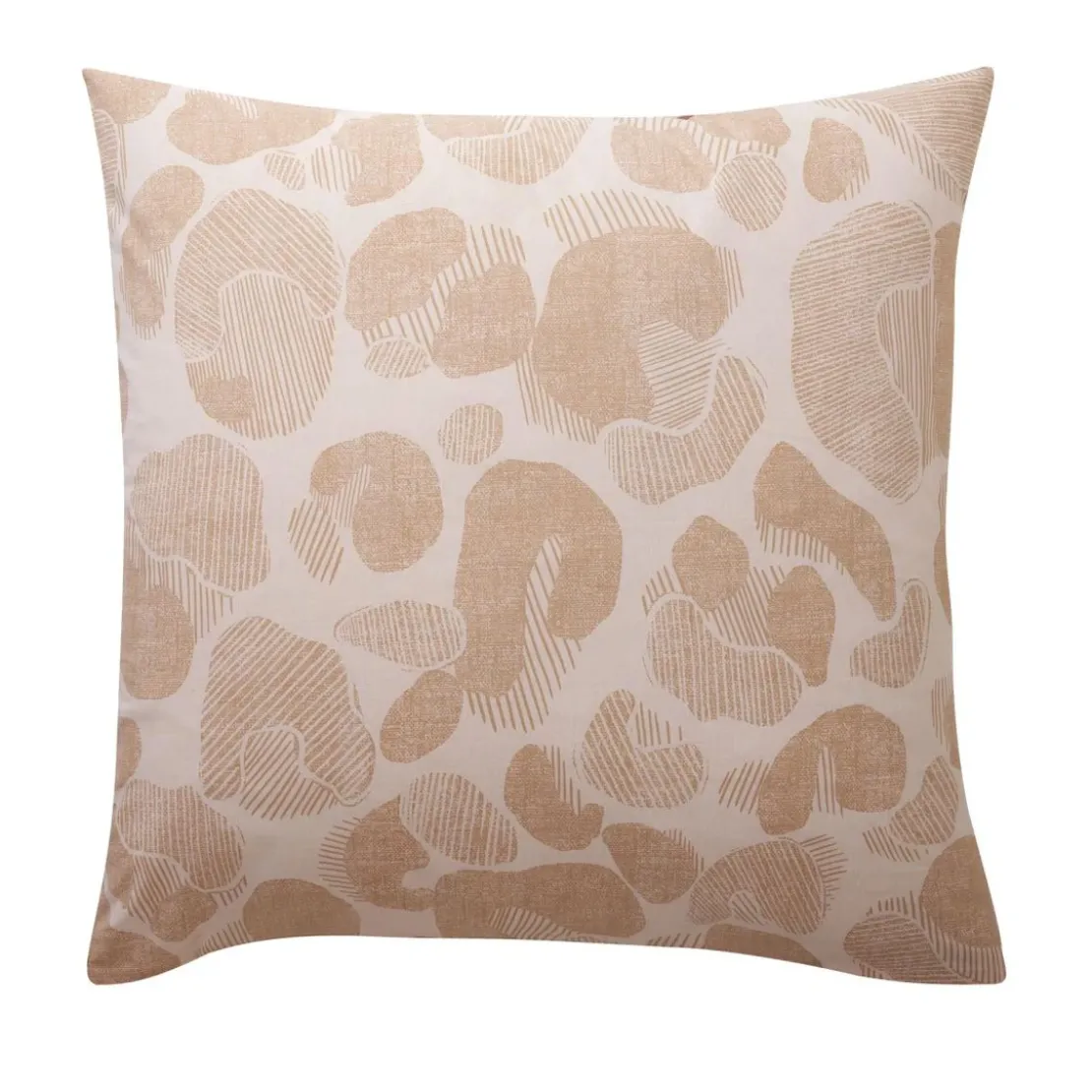 BecquetTaie d'oreiller réversible en coton sable à motif graphique terracotta - PAULETTE