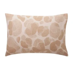 BecquetTaie d'oreiller réversible en coton sable à motif graphique terracotta - PAULETTE