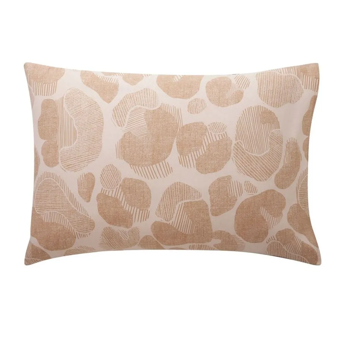 BecquetTaie d'oreiller réversible en coton sable à motif graphique terracotta - PAULETTE