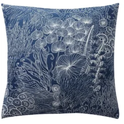 BecquetTaie d'oreiller réversible en coton bleu à motif marin - LES PROFONDEURS