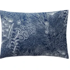 BecquetTaie d'oreiller réversible en coton bleu à motif marin - LES PROFONDEURS