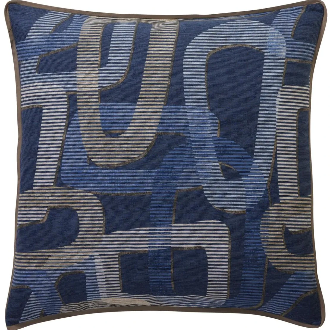 BecquetTaie d'oreiller réversible en coton bleu à motif graphique - MARTIAL