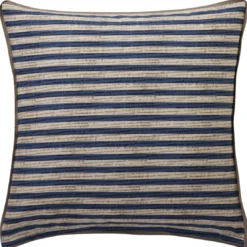 BecquetTaie d'oreiller réversible en coton bleu à motif graphique - MARTIAL