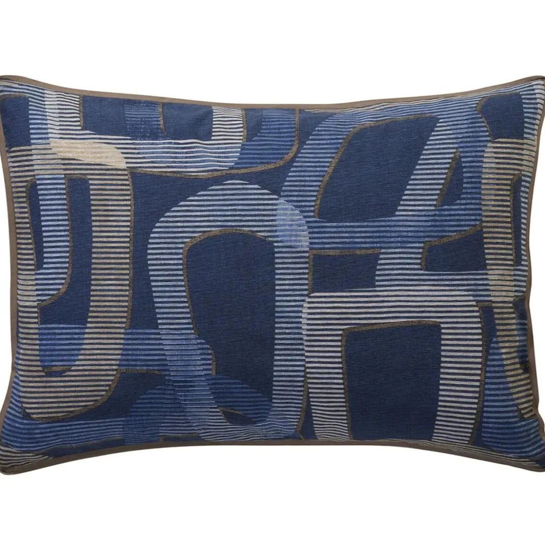 BecquetTaie d'oreiller réversible en coton bleu à motif graphique - MARTIAL