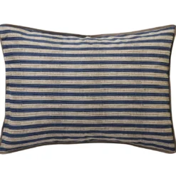 BecquetTaie d'oreiller réversible en coton bleu à motif graphique - MARTIAL