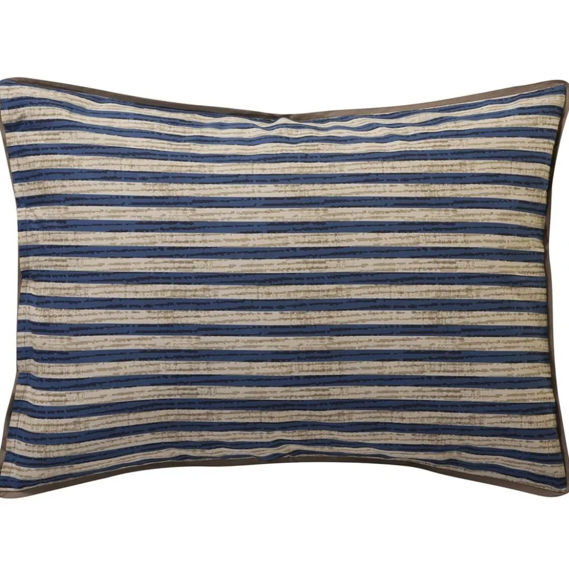 BecquetTaie d'oreiller réversible en coton bleu à motif graphique - MARTIAL