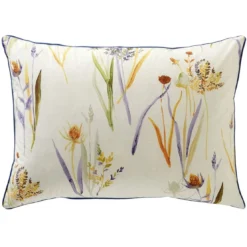 BecquetTaie d'oreiller réversible en percale de coton écru à motif floral - ALBA