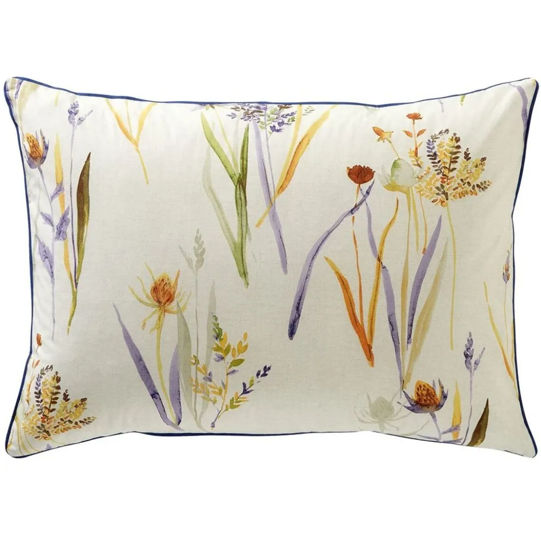 BecquetTaie d'oreiller réversible en percale de coton écru à motif floral - ALBA