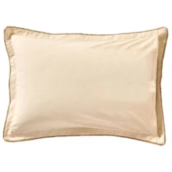 BecquetTaie d'oreiller réversible en coton beige uni gaufré - SAHA
