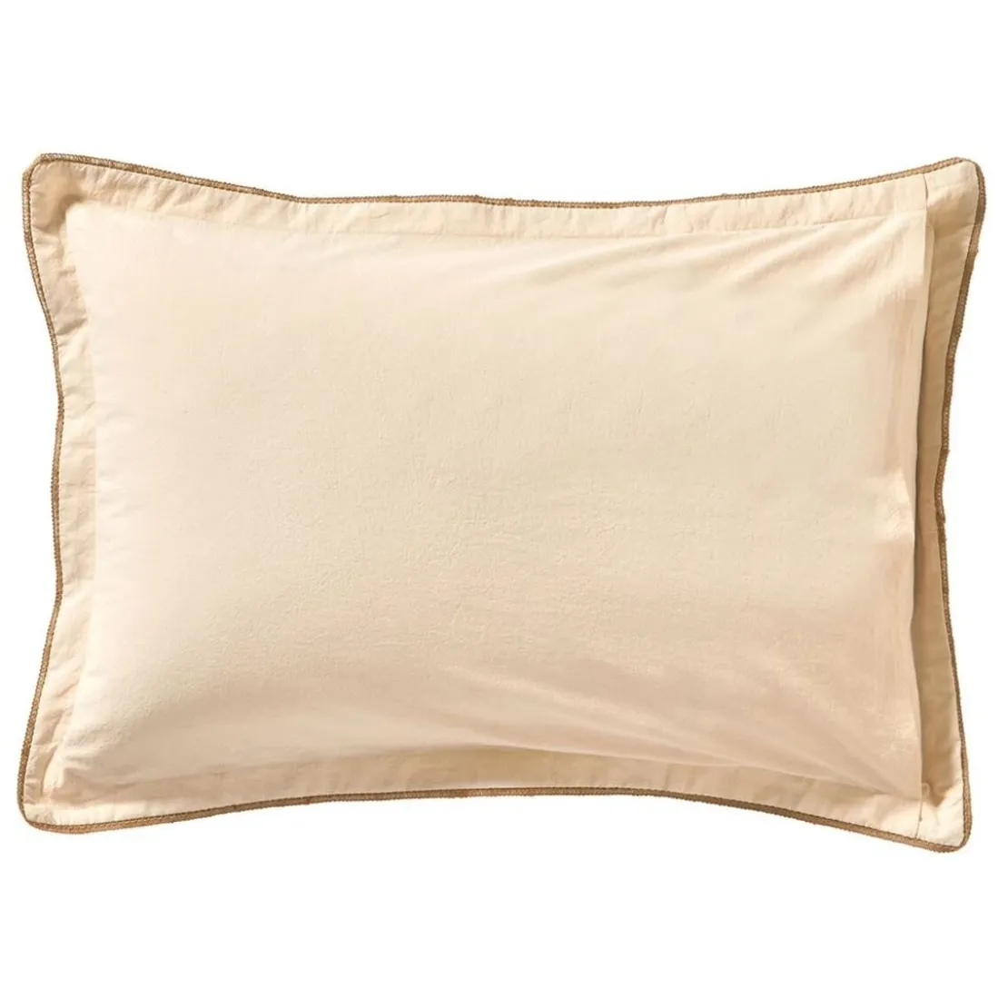 BecquetTaie d'oreiller réversible en coton beige uni gaufré - SAHA