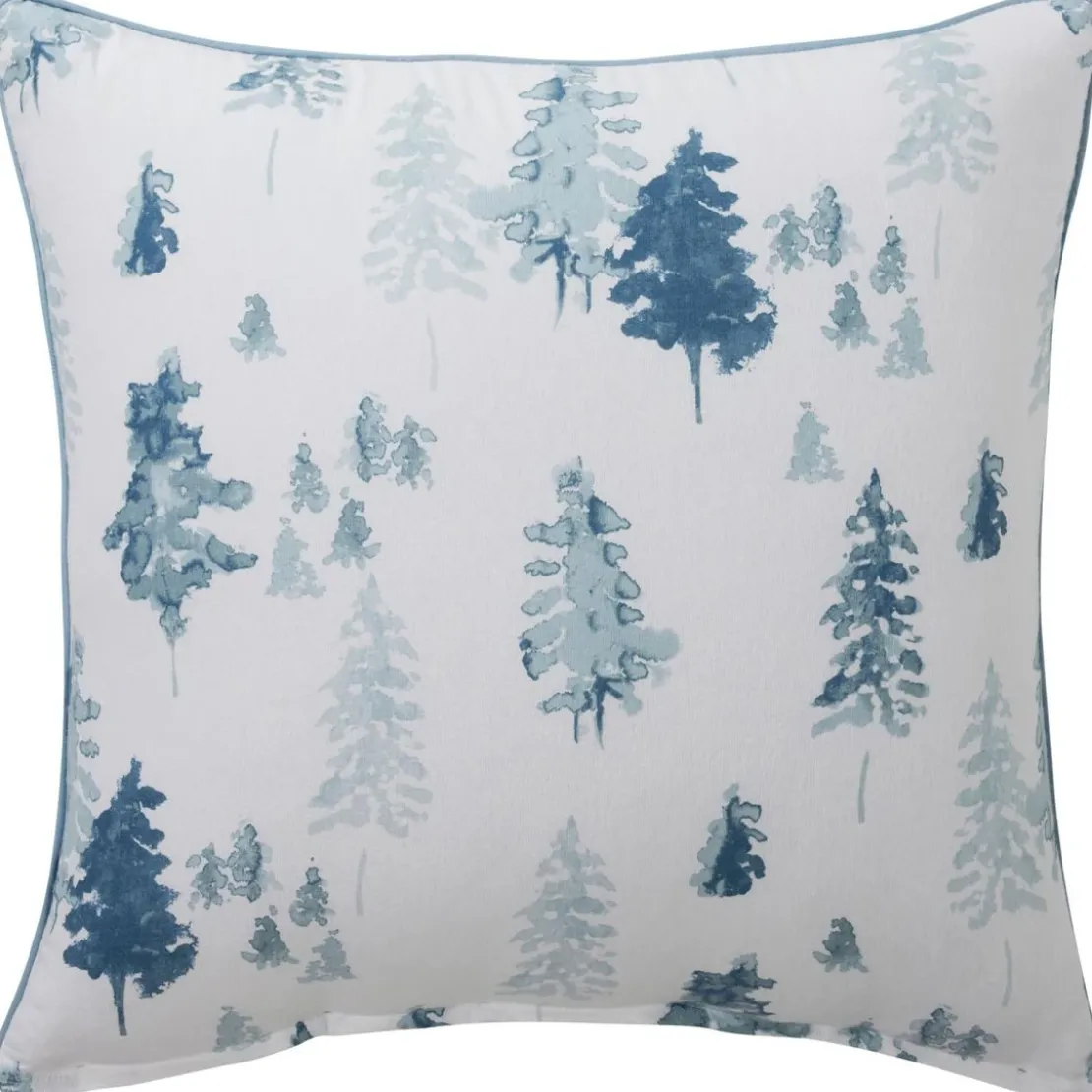 BecquetTaie d’oreiller réversible en flanelle écru imprimé montagne bleue - BLUE SALEN
