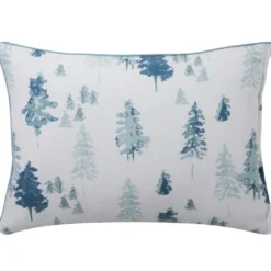 BecquetTaie d’oreiller réversible en flanelle écru imprimé montagne bleue - BLUE SALEN