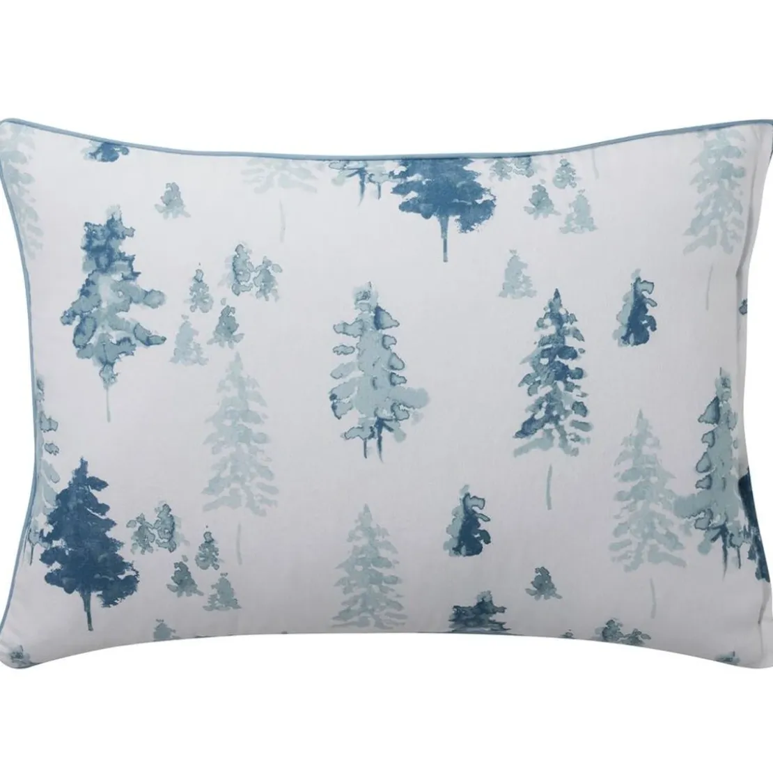 BecquetTaie d’oreiller réversible en flanelle écru imprimé montagne bleue - BLUE SALEN