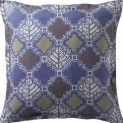 BecquetTaie d'oreiller réversible en coton bleu marine - AFRO GEO