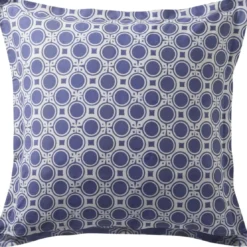 BecquetTaie d'oreiller réversible en coton bleu marine - AFRO GEO