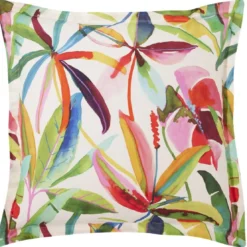 BecquetTaie d’oreiller réversible en coton écru à motif tropical multicolore - IPANEMA
