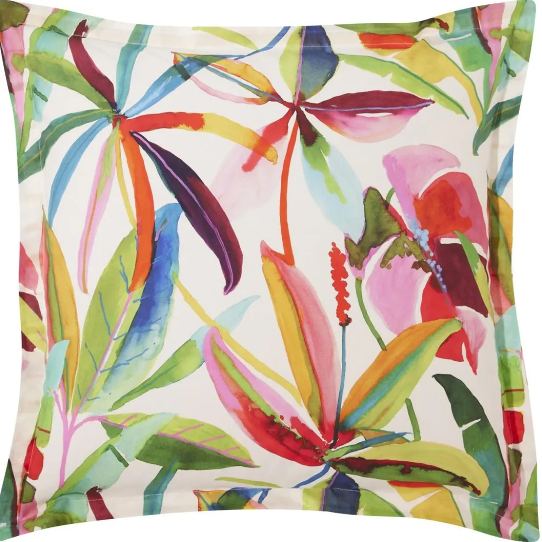 BecquetTaie d’oreiller réversible en coton écru à motif tropical multicolore - IPANEMA