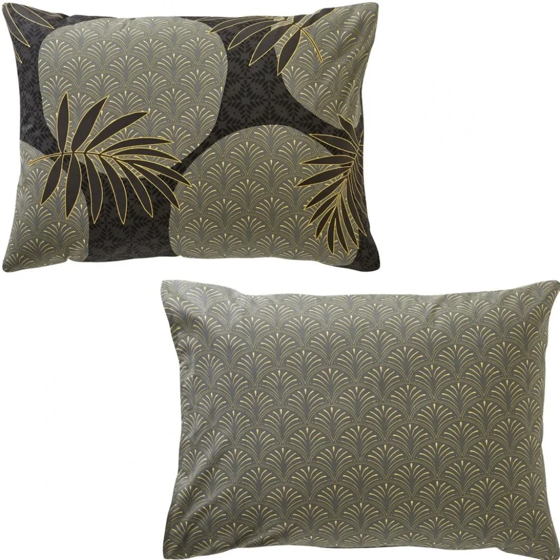 BecquetTaie d'oreiller réversible en coton gris - BALTIA