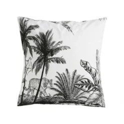 BecquetTaie d'oreiller réversible en coton blanc - BLACK JUNGLE