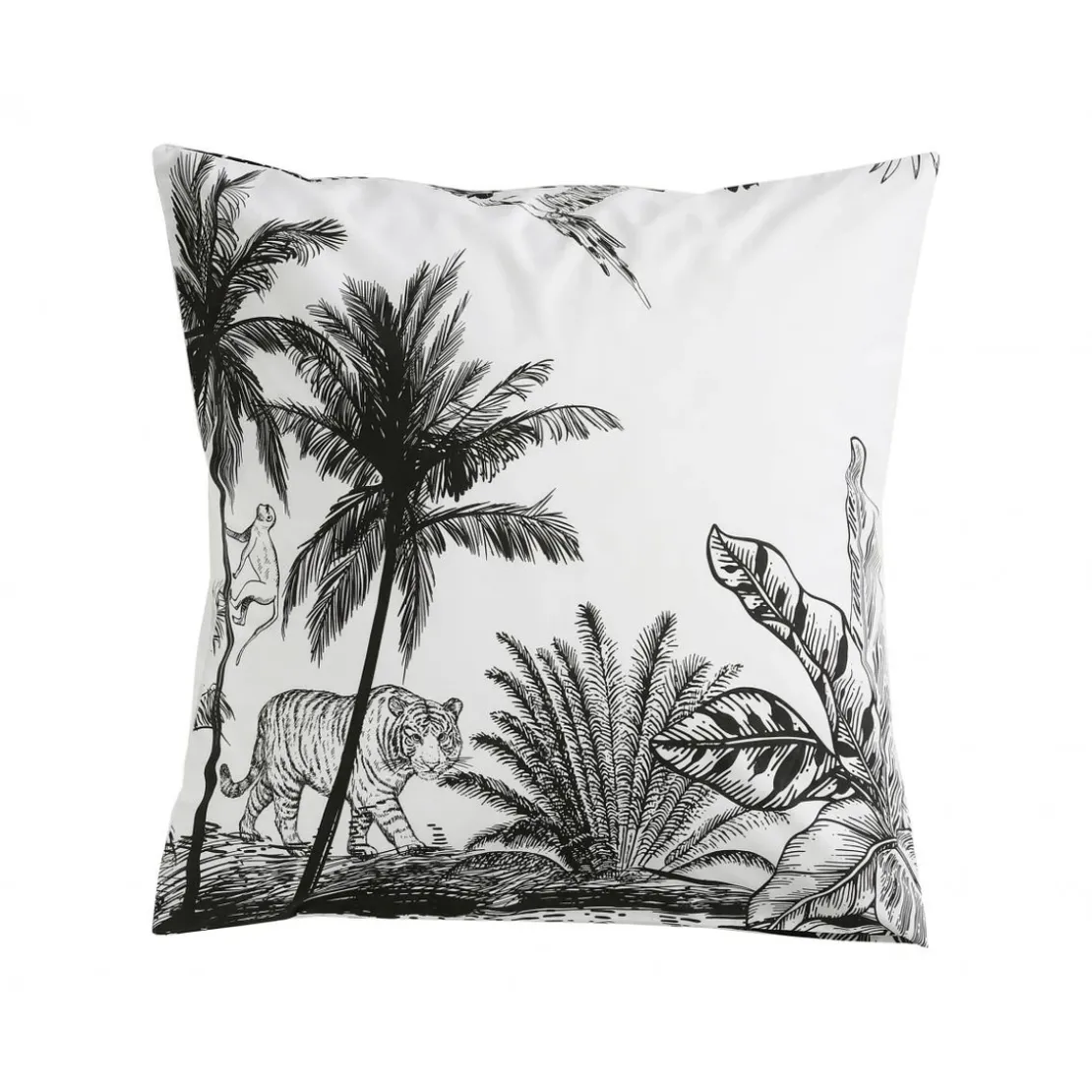 BecquetTaie d'oreiller réversible en coton blanc - BLACK JUNGLE