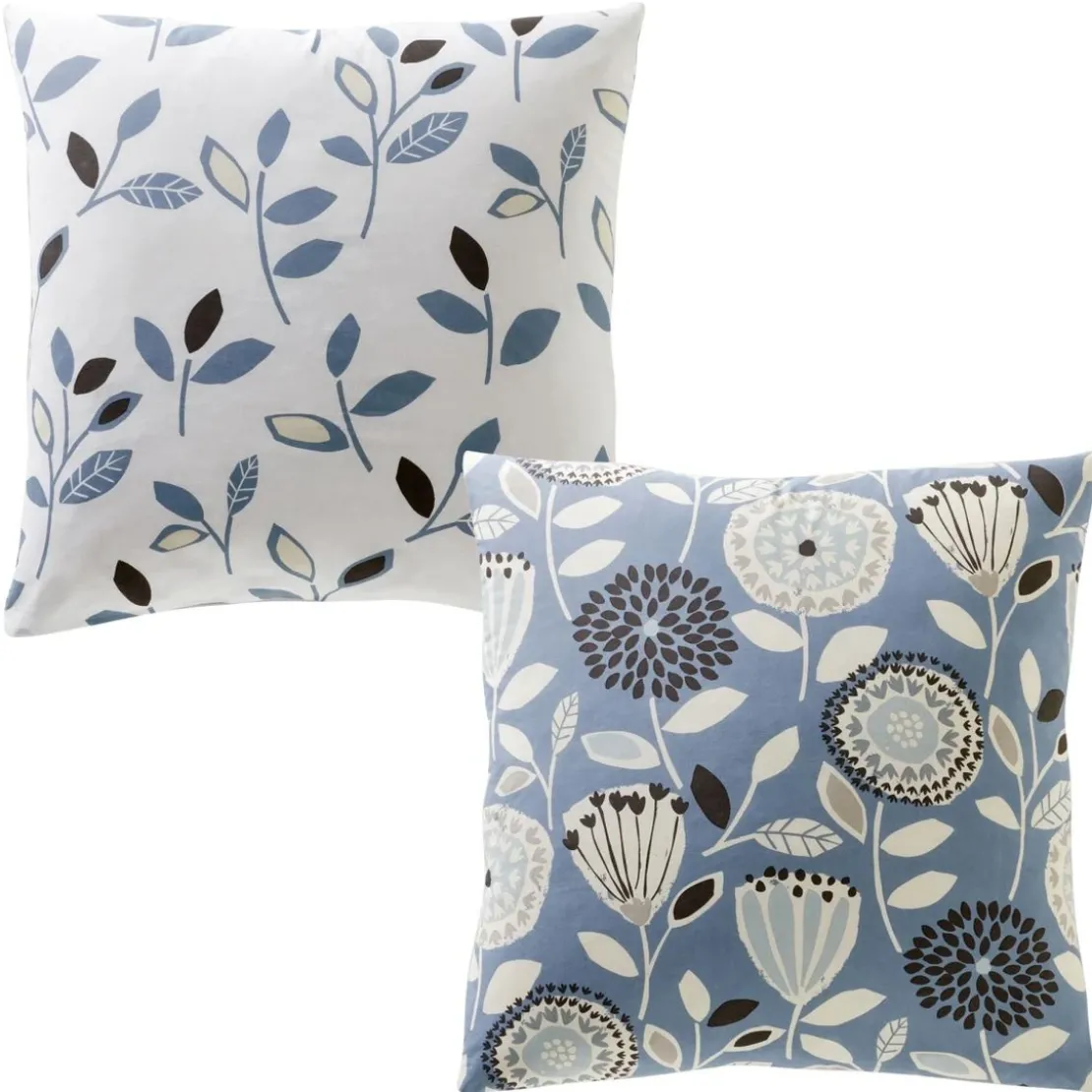 BecquetTaie d'oreiller réversible en coton bleu à motif floral - SEVENTIES