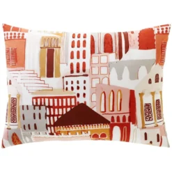 BecquetTaie d'oreiller révesible en coton blanc cassé - SAHARA rose en coton