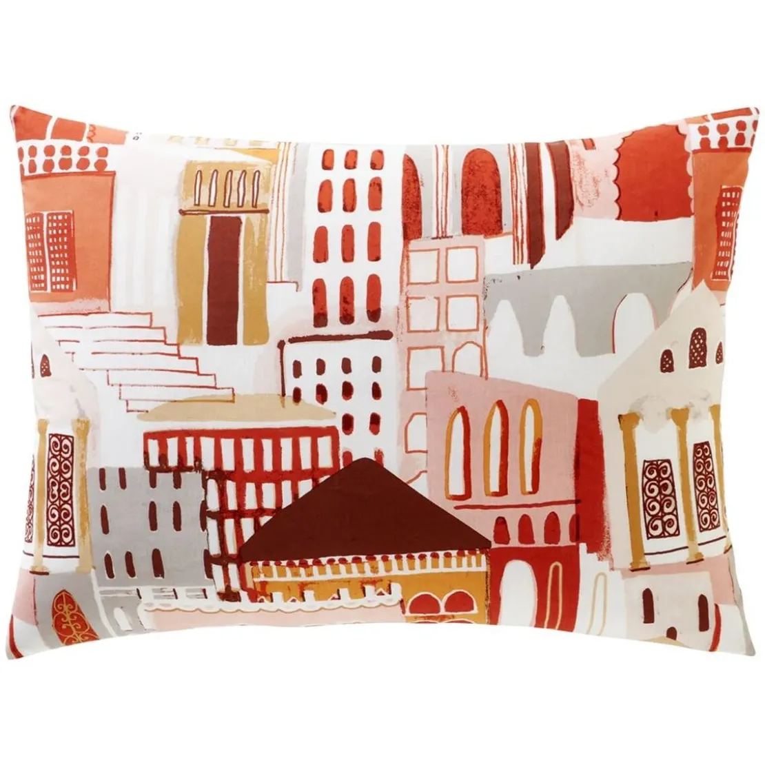 BecquetTaie d'oreiller révesible en coton blanc cassé - SAHARA rose en coton