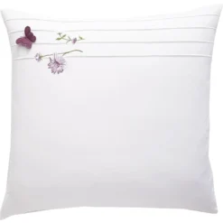 BecquetTaie d'oreiller sac brodée en coton percale DR.LORENZA - Blanc