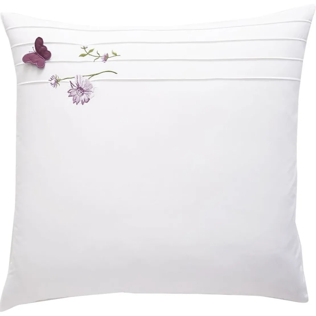 BecquetTaie d'oreiller sac brodée en coton percale DR.LORENZA - Blanc