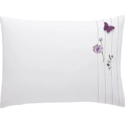 BecquetTaie d'oreiller sac brodée en coton percale DR.LORENZA - Blanc