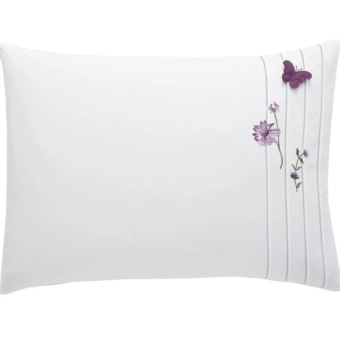 BecquetTaie d'oreiller sac brodée en coton percale DR.LORENZA - Blanc