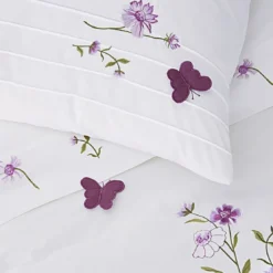 BecquetTaie d'oreiller sac brodée en coton percale DR.LORENZA - Blanc