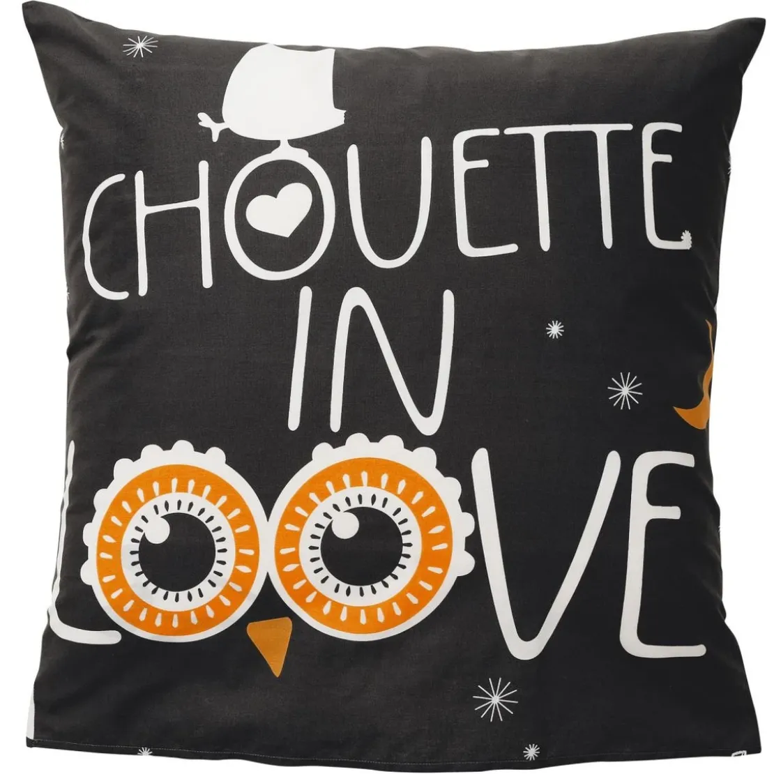 BecquetTaie d'oreiller sac CHOUETTE IN LOVE gris