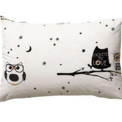BecquetTaie d'oreiller sac CHOUETTE IN LOVE gris