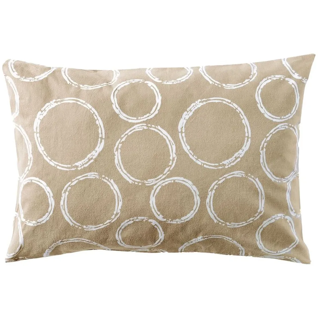 BecquetTaie d'oreiller sac, motifs rayures et cercles EXPRESSO POLYCOTON - beige