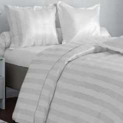 BecquetTaie d'oreiller SATIN RAYE/UNI - blanc