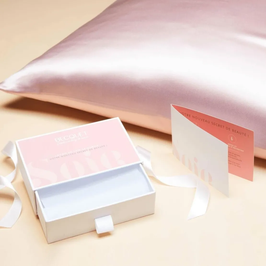 BecquetTaie d'oreiller SOIE/SATIN - rose