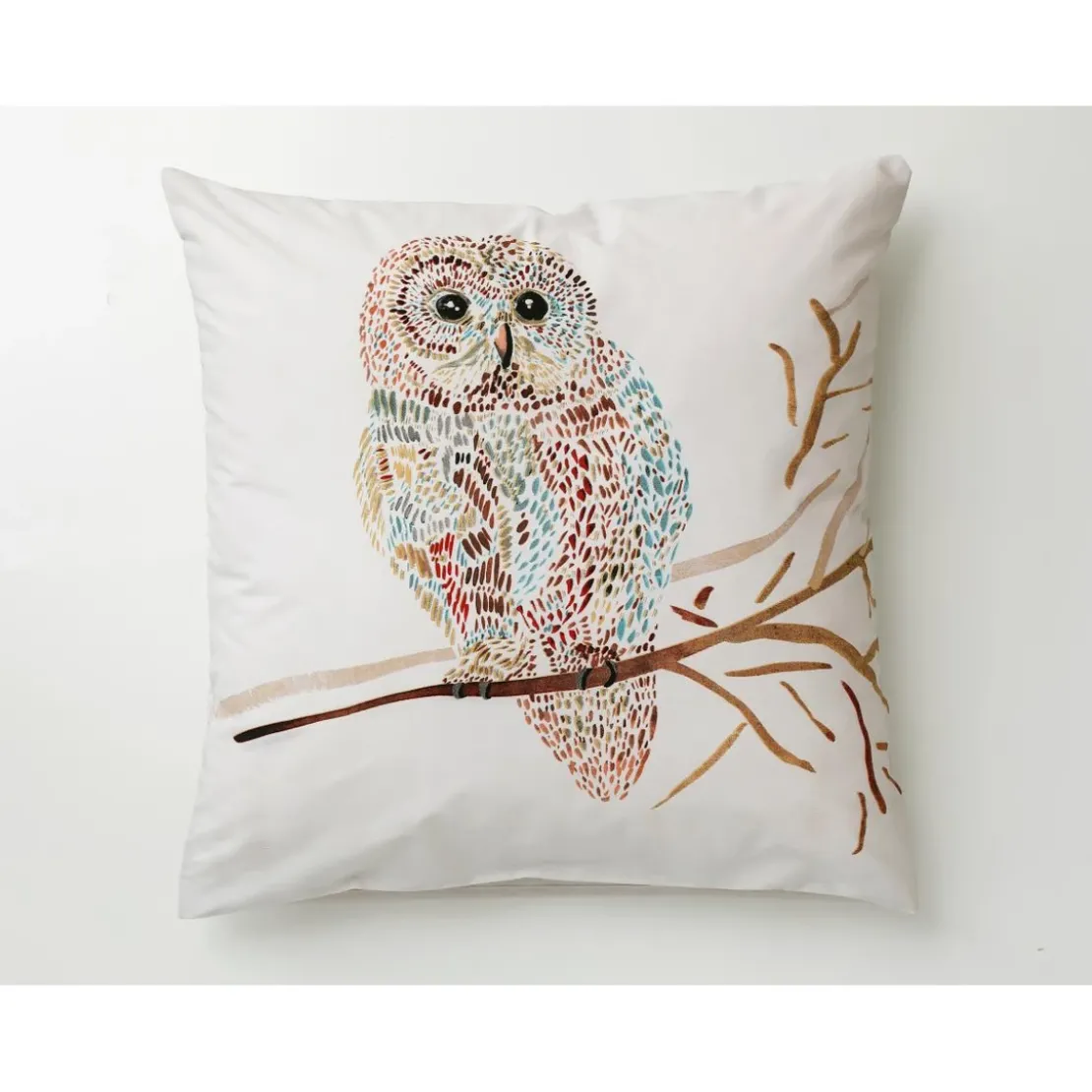 BecquetTaie d'oreiller, taie de traversin coton CHOUETTE DES NEIGES - multicolore