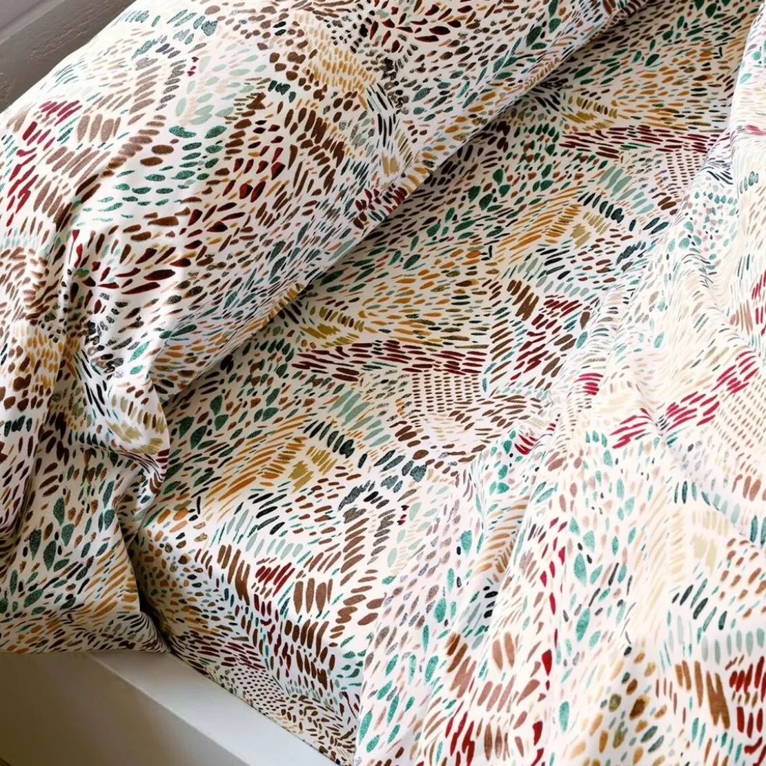 BecquetTaie d'oreiller, taie de traversin coton CHOUETTE DES NEIGES - multicolore