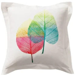 BecquetTaie d'oreiller, taie de traversin en coton feuilles nervurées - Multicolore