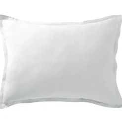 BecquetTaie d'oreiller uni en lin Blanc