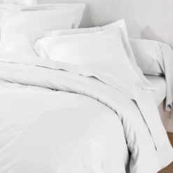 BecquetTaie d'oreiller uni en lin Blanc