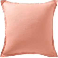 BecquetTaie d'oreiller Uni en lin lavé rose blush